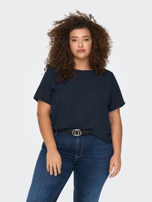 Carmakoma CARVICA SS AOP TOP NOOS Mood Indigo | Freewear CARVICA SS AOP TOP NOOS - www.freewear.nl - Freewear