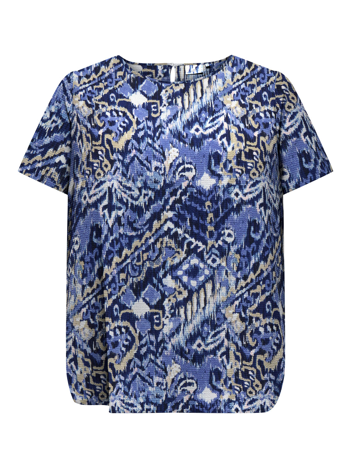 ONLY CARMAKOMA CARVICA LIFE SS TOP WVN NOOS Dames Top - Amparo Blue Cool Indie