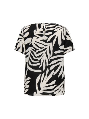 Carmakoma CARVICA SS AOP TOP NOOS Black/UPSCALED PALM | Freewear CARVICA SS AOP TOP NOOS - www.freewear.nl - Freewear