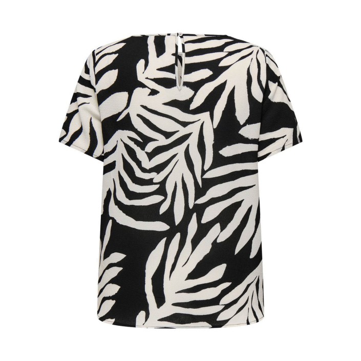 Carmakoma CARVICA SS AOP TOP NOOS Black/UPSCALED PALM | Freewear CARVICA SS AOP TOP NOOS - www.freewear.nl - Freewear