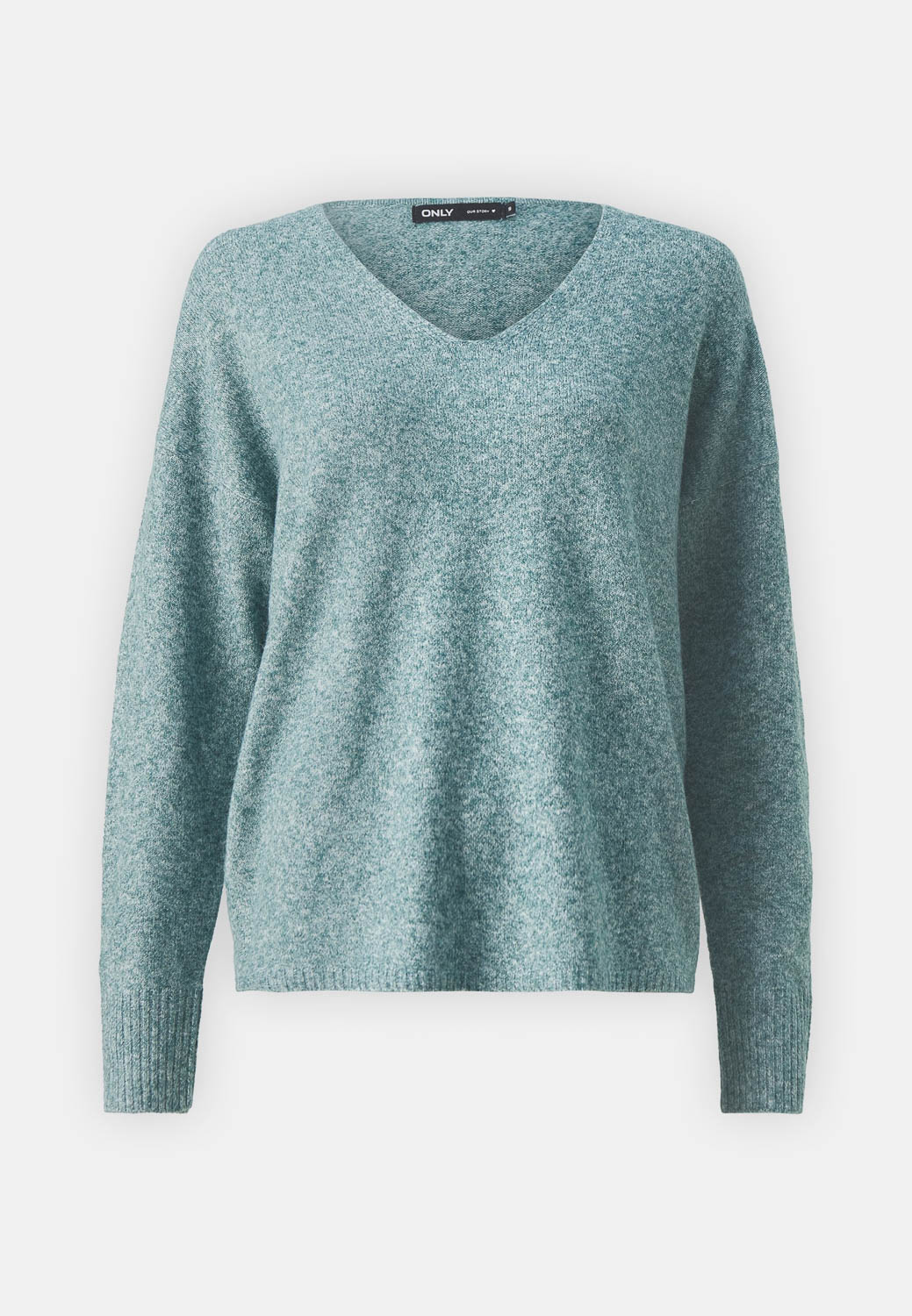 Only Trui Onlrica Life L/s V-neck Pullo Knt N 15224360 Sea Moss/w Melange Dames Maat - L