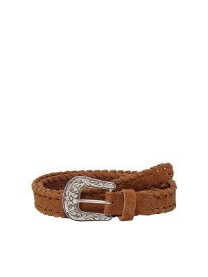 Only Kids KONELLIE SUEDEJEANS BELT Cognac/ANTIQUE SILVER METAL DETA | Freewear KONELLIE SUEDEJEANS BELT - www.freewear.nl - Freewear