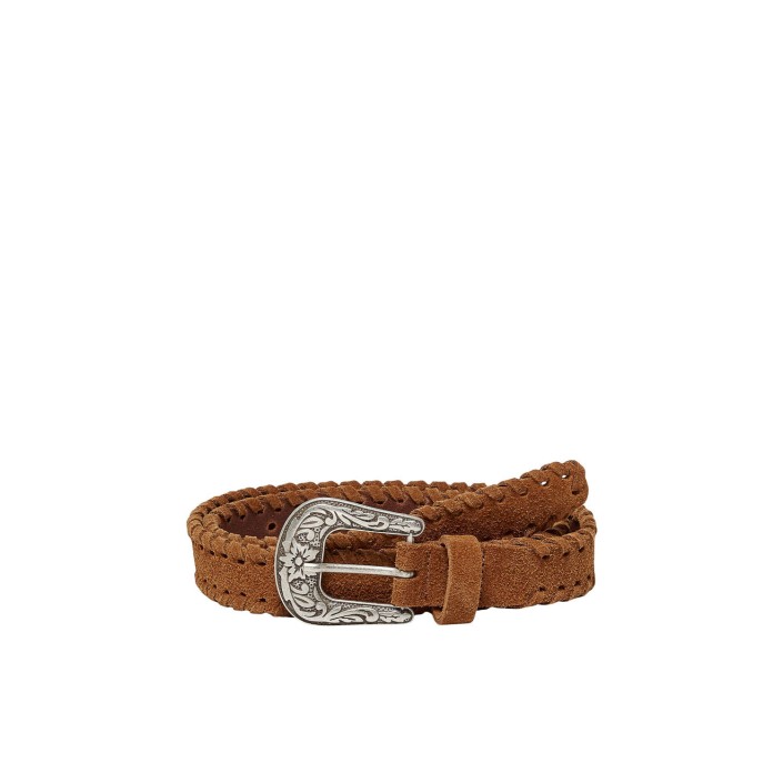 Only Kids KONELLIE SUEDEJEANS BELT Cognac/ANTIQUE SILVER METAL DETA | Freewear KONELLIE SUEDEJEANS BELT - www.freewear.nl - Freewear