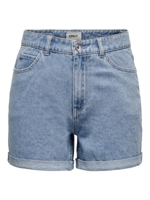 Only ONLVEGA HW MOM DNM SHORTS NOOS Light Blue Denim | Freewear ONLVEGA HW MOM DNM SHORTS NOOS - www.freewear.nl - Freewear