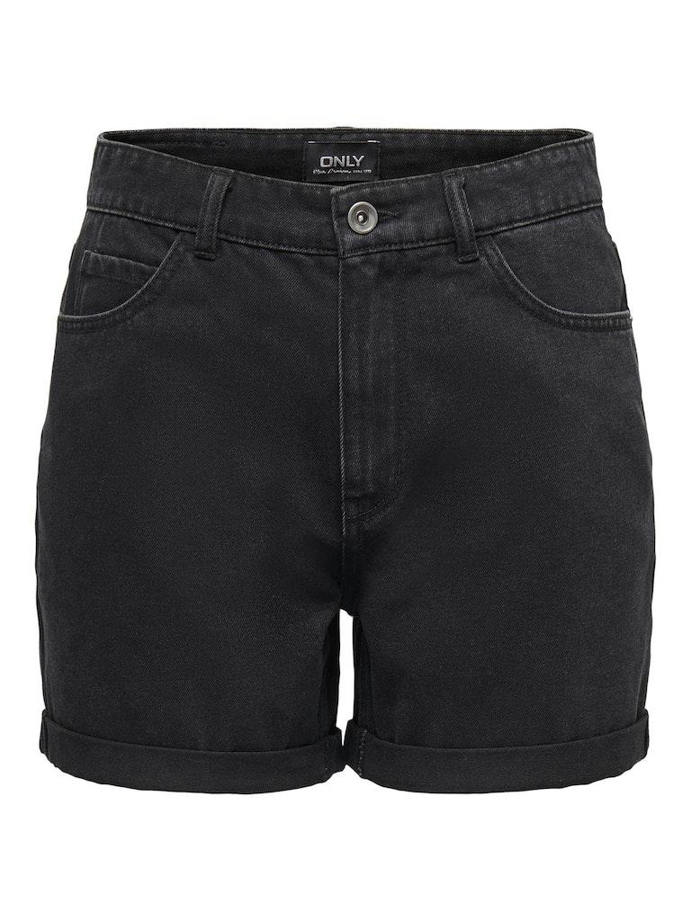 Only Broek Onlvega Life Hw Mom Shorts Noos 15230571 Black Denim Dames Maat - S