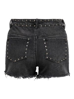 Only ONLPACY HW STUDDED DNM SHORTS BJ Black Denim | Freewear ONLPACY HW STUDDED DNM SHORTS BJ - www.freewear.nl - Freewear