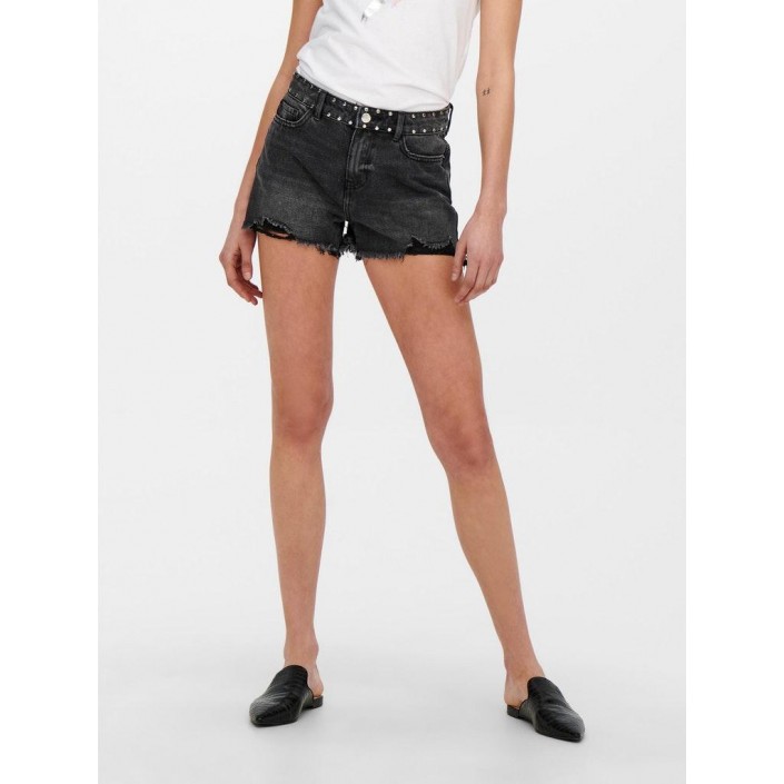 Only ONLPACY HW STUDDED DNM SHORTS BJ Black Denim | Freewear ONLPACY HW STUDDED DNM SHORTS BJ - www.freewear.nl - Freewear