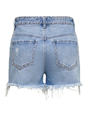 Only ONLPACY HW STUDDED DNM SHORTS BJ Medium Blue Denim | Freewear ONLPACY HW STUDDED DNM SHORTS BJ - www.freewear.nl - Freewear