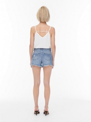 Only ONLPACY HW STUDDED DNM SHORTS BJ Medium Blue Denim | Freewear ONLPACY HW STUDDED DNM SHORTS BJ - www.freewear.nl - Freewear