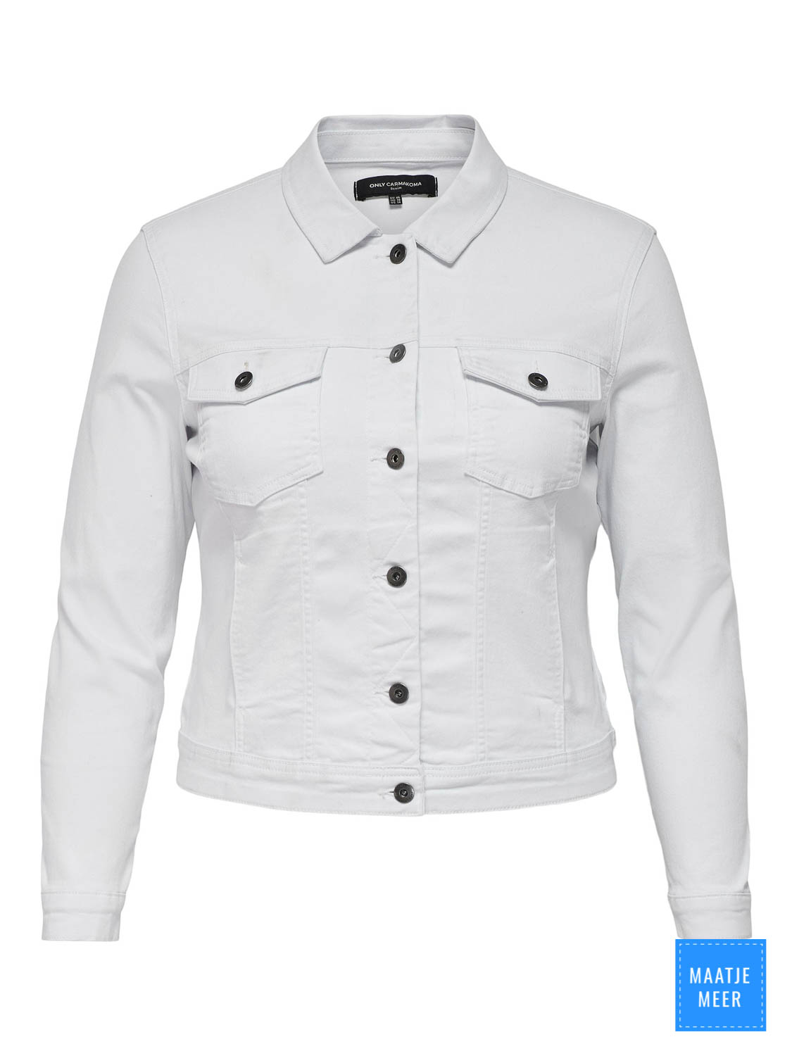 ONLY CARMAKOMA CARWESPA LS JACKET WHITE DNM Dames Jas - Maat 42