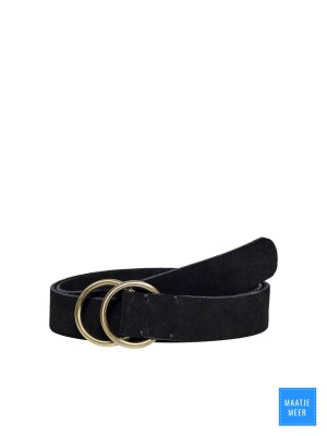 Carmakoma CARTACCO SUEDE JEANS BELT Black/W GOLD | Freewear CARTACCO SUEDE JEANS BELT - www.freewear.nl - Freewear