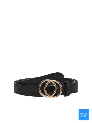 Carmakoma CARRASMI QUILTED PU BELT Black/W. GOLD BUCKLE | Freewear CARRASMI QUILTED PU BELT - www.freewear.nl - Freewear