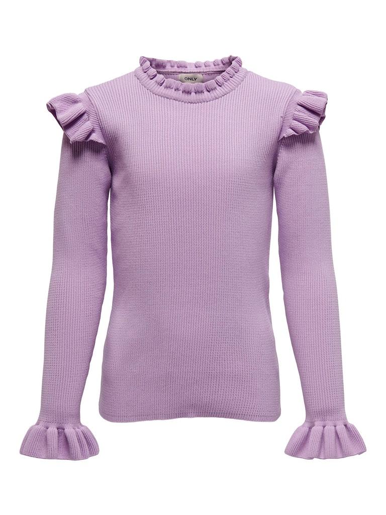 KOGSALLY L/S RUFFLE PULLOVER KNT