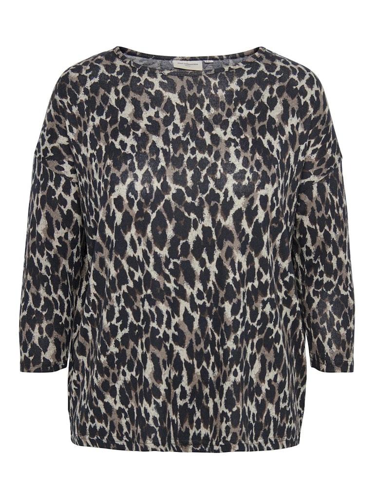 Only Carmakoma Trui Caralba 3/4 Top Noos 15244420 Taupe Gray/anita Leo Dames Maat - W46 X L48