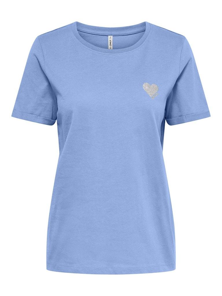 Only Shirt met korte mouwen ONLKITA S/S LOGO TOP NOOS
