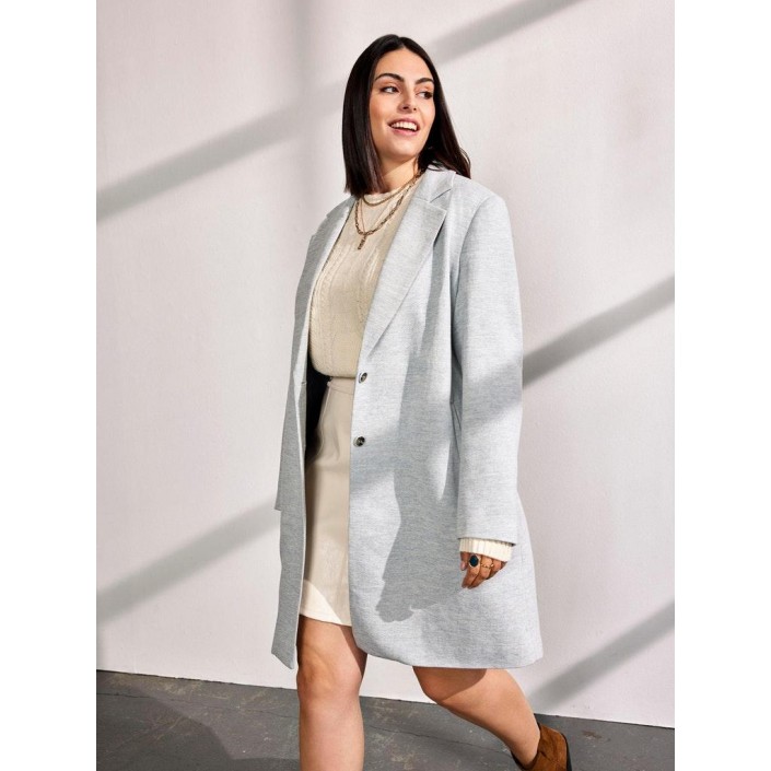 Carmakoma CARCARRIE MEL COAT OTW Dusty Blue/MELANGE | Freewear CARCARRIE MEL COAT OTW - www.freewear.nl - Freewear