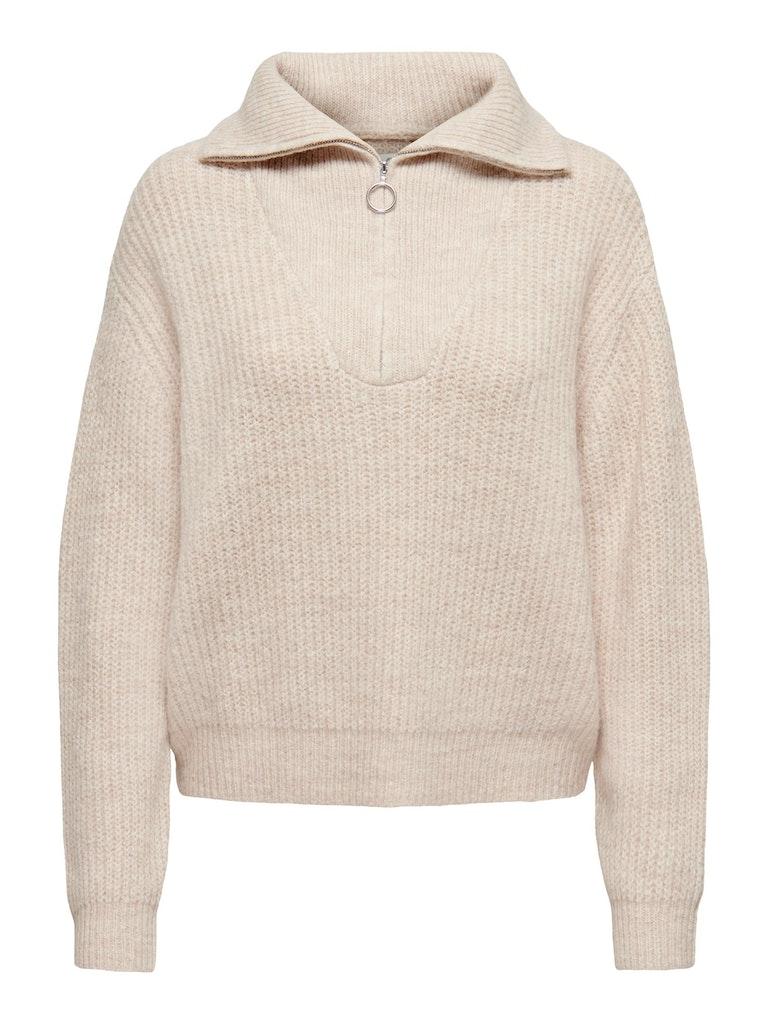 ONLY ONLBAKER L/S ZIP PULLOVER KNT NOOS Dames Trui - Maat XS