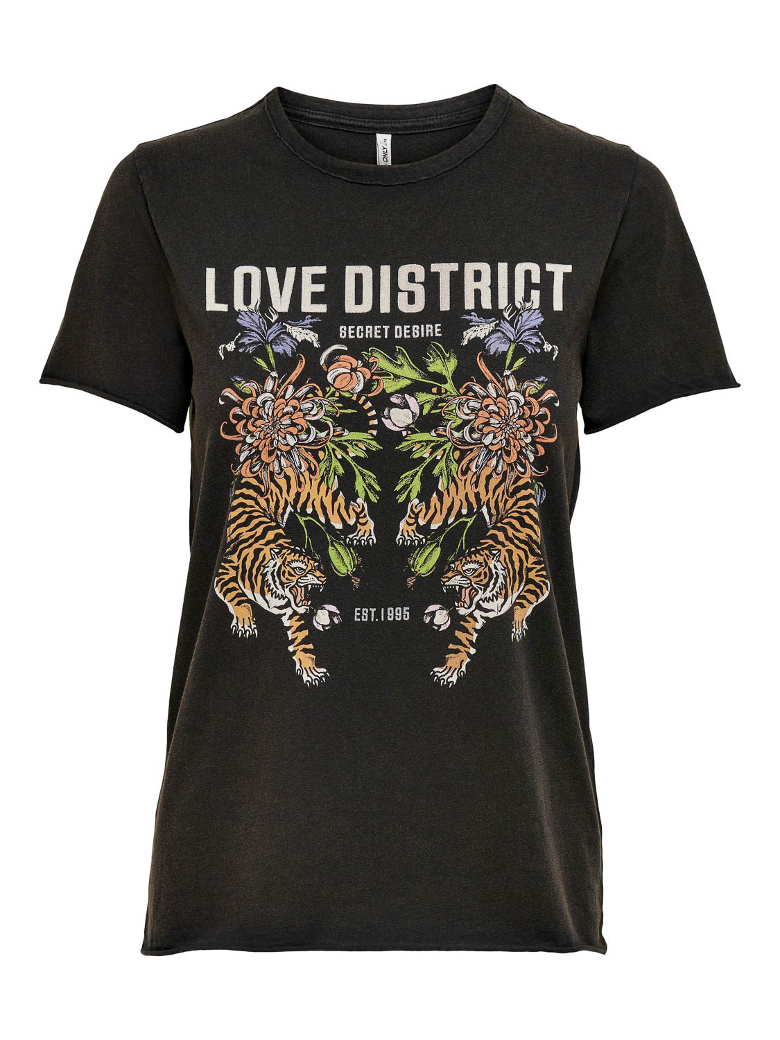 ONLY ONLLUCY LIFE REG S/S TIGERS TOP BOX JRS Dames T-Shirt  - Maat XS