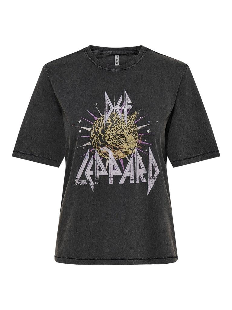 ONLY ONLDEF LEPPARD BOXY LIFE S/S TOP BOX JRS Dames T-shirt - Maat S