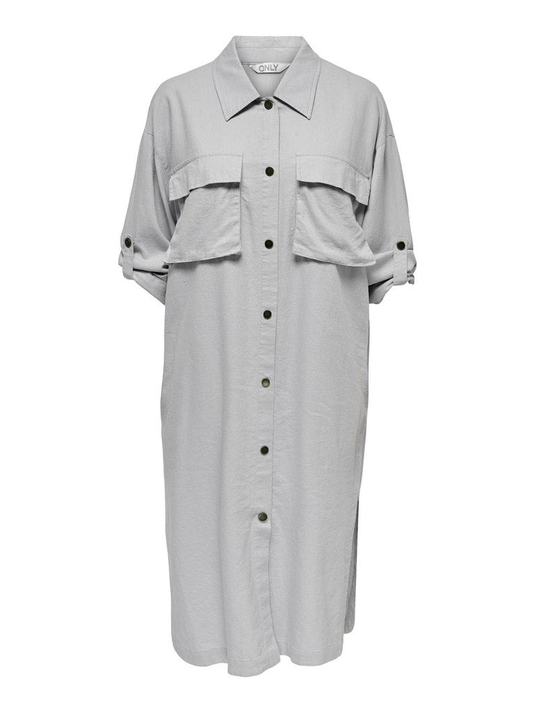 Only Blouse Onlludo Long Linen Shacket Otw 15252852 Pearl Blue Dames Maat - XS