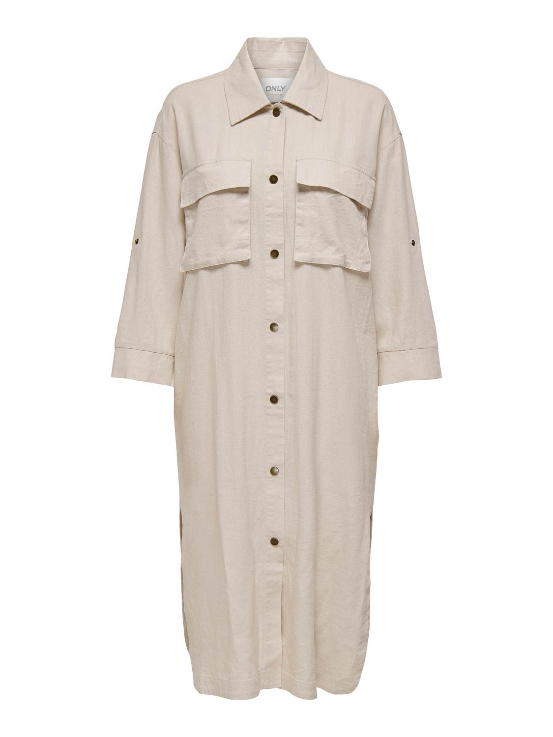Only Blouse Onlludo Long Linen Shacket Otw 15252852 Nomad Dames Maat - S