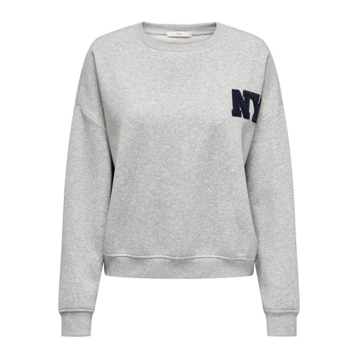 Only ONLSWEAT LIFE L/S CREW O.SIZE STATE: Light Grey Melange/NY TERRY | Freewear ONLSWEAT LIFE L/S CREW O.SIZE STATE: - www.freewear.nl - Freewear