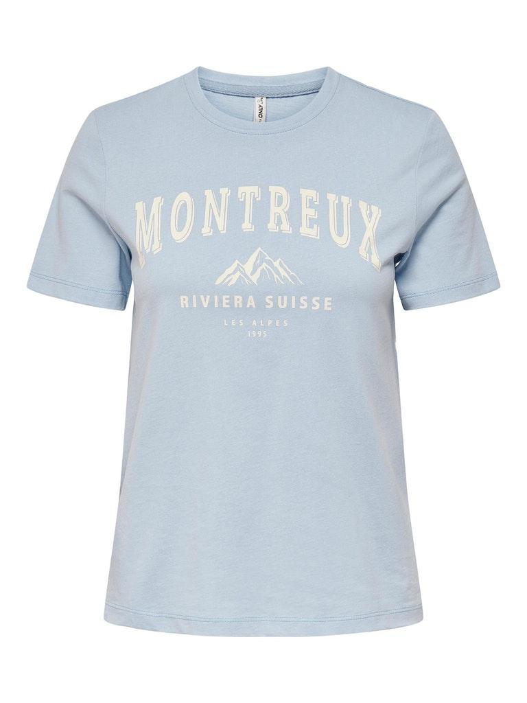 Only T-shirt Onlquinn Reg S/s Top Box Jrs 15254418 Cashmere Blue/motnreux Dames Maat - M