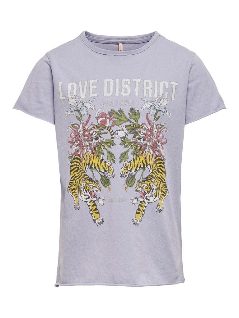 Kids ONLY KOMLUCY LIFE S/S FIT TIGER TOP BOX Meisjes T-shirt - Maat 80