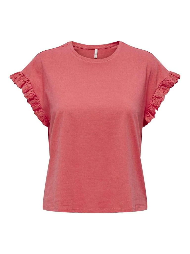 Only T-shirt Onliris S/s Emb Top Jrs Noos 15255618 Rose Of Sharon Dames Maat - M