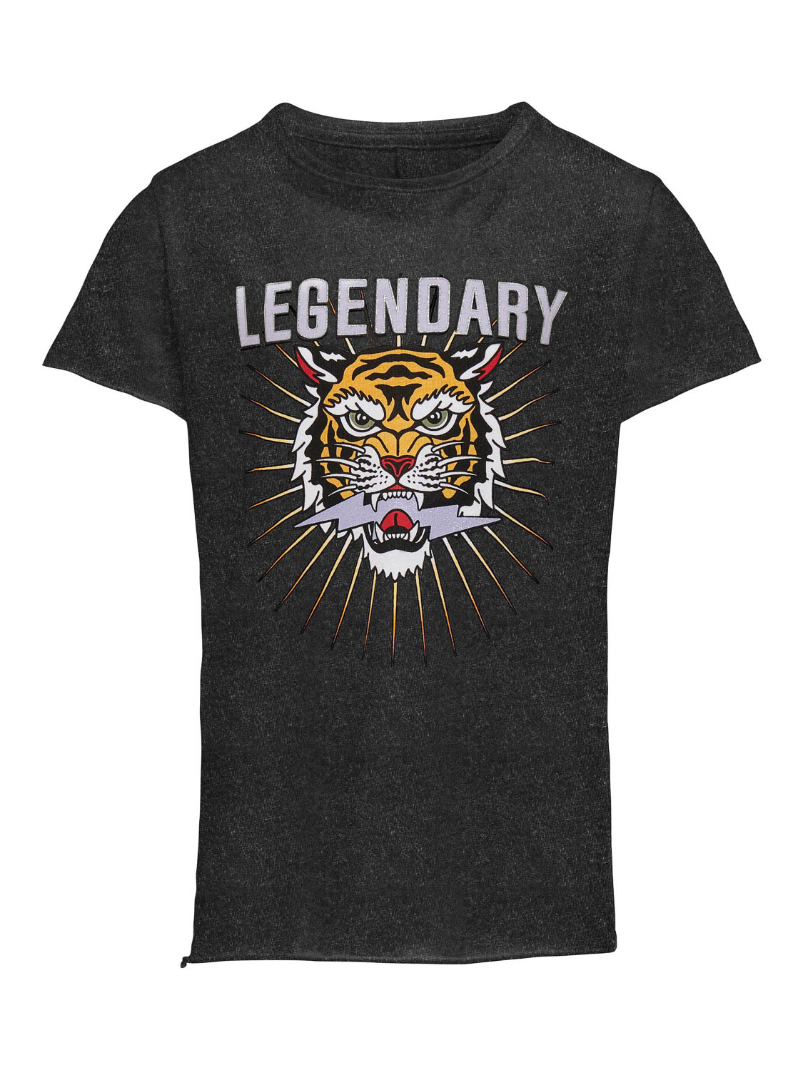 Kids ONLY KONLUCY LIFE S/S FIT TIGER TOP BOX CSJRS Meisjes T-shirt - Maat 146/152