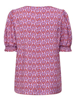 Only ONLNOVA LIFE VIS S/S BLAIR TOP AOP Dewberry/615 Cayo | Freewear ONLNOVA LIFE VIS S/S BLAIR TOP AOP - www.freewear.nl - Freewear