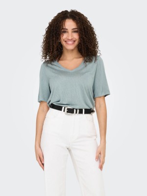 Only ONLELISE S/S V-NECK TOP JRS Abyss | Freewear ONLELISE S/S V-NECK TOP JRS - www.freewear.nl - Freewear