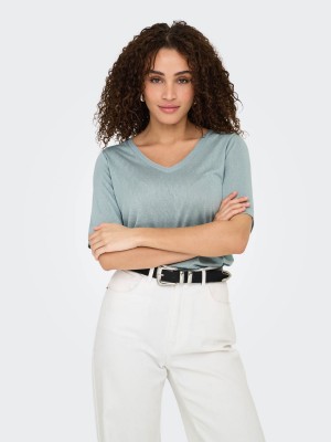 Only ONLELISE S/S V-NECK TOP JRS Abyss | Freewear ONLELISE S/S V-NECK TOP JRS - www.freewear.nl - Freewear