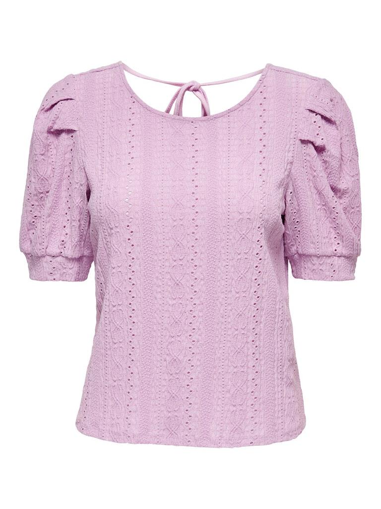 ONLY  Lela Puff 2/4 Top Jrs Orchid Bouquet PAARS XS