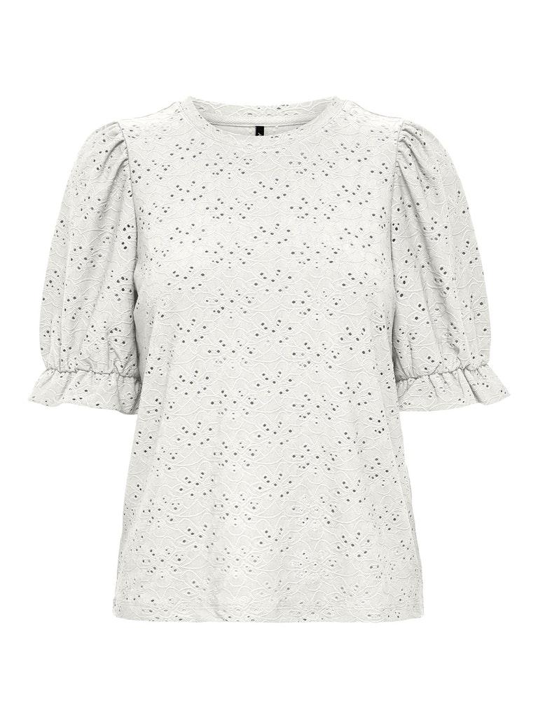 Only T-shirt Onlsmilla S/s Puff Top Jrs 15257572 Cloud Dancer Dames Maat - XS