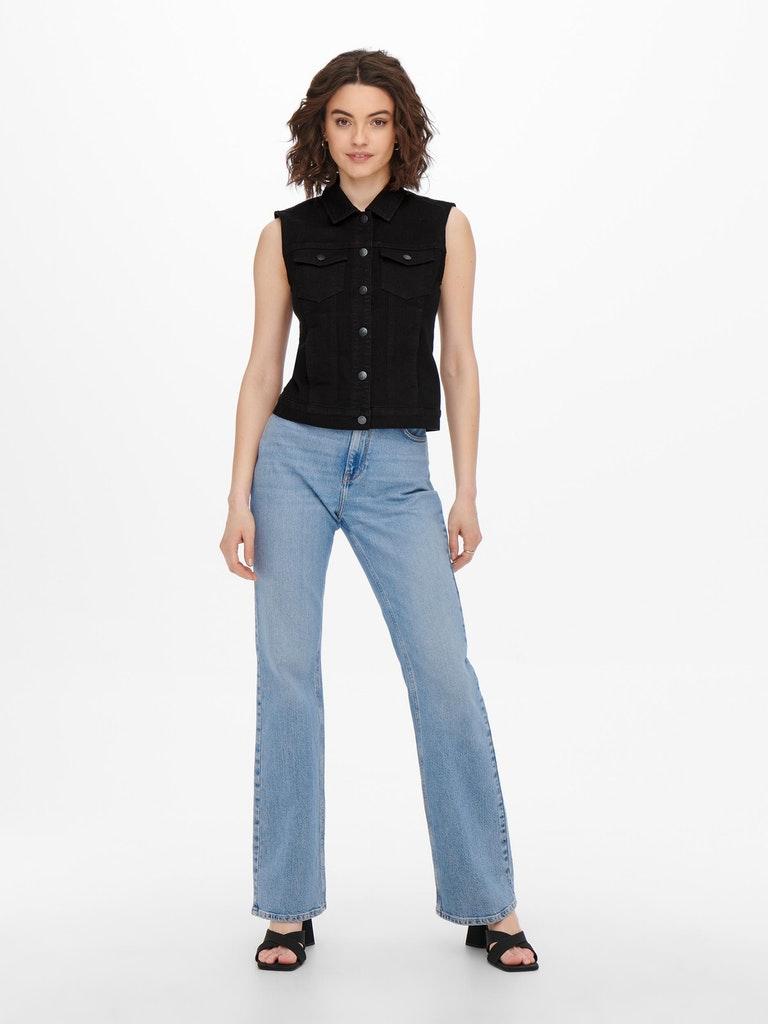 Only Jas Onlwonder West Bj Dnm Box 15257925 Black Denim Dames Maat - XL