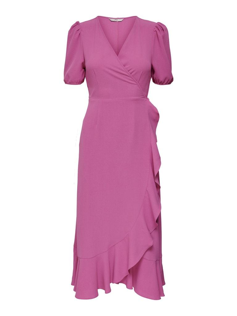 ONLY ONLMETTE SS WRAP MIDI DRESS WVN Dames Jurk - Maat M