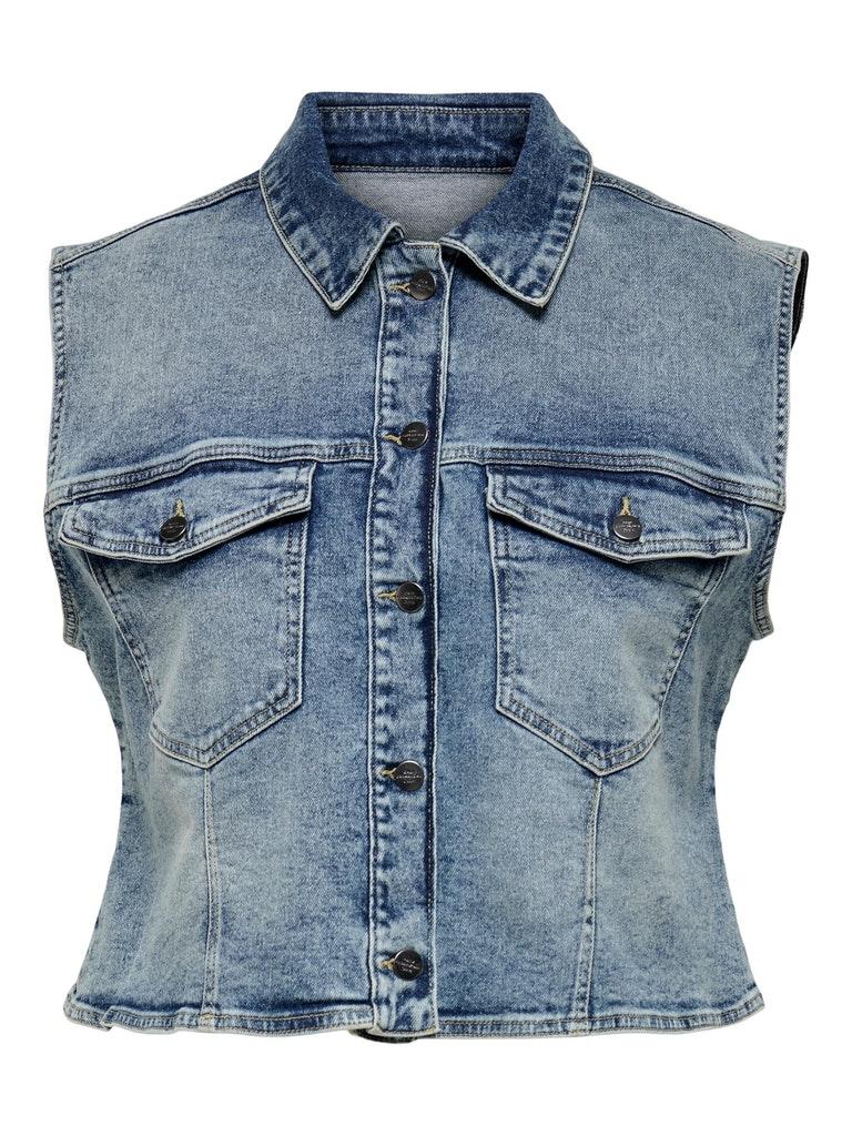 ONLY CARMAKOMA CARREX WAISTCOAT DNM Dames Blouse - Maat 42