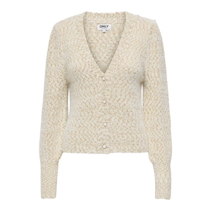 Only ONLROSETTE LS CARDIGAN CS KNT Egret/Pale Gold Glitter/ DTM But | Freewear ONLROSETTE LS CARDIGAN CS KNT - www.freewear.nl - Freewear