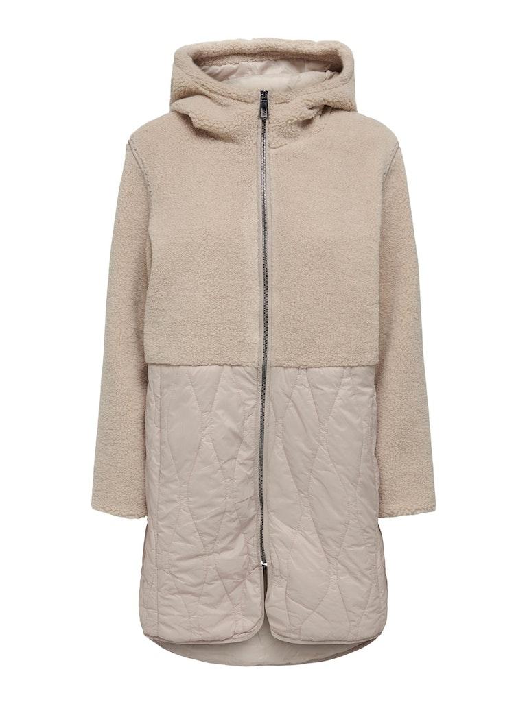 ONLY ONLTINKA TEDDY QUILT HOOD COAT CC OTW Dames Jas - Maat L
