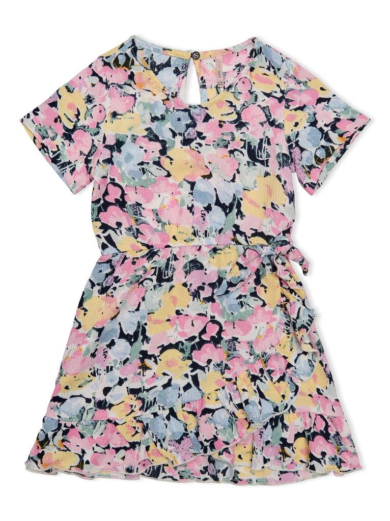 ONLY KMGSAGA S/S KNOT WRAP DRESS JRS Meisjes Jurk - Maat 92