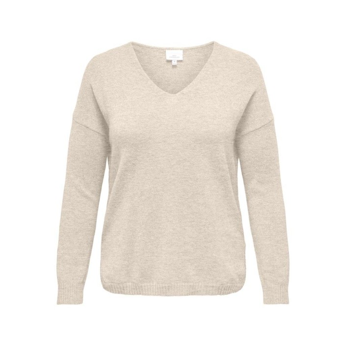 Carmakoma CARMARGARETA LS PULLOVER KNT NOOS Whitecap Gray/MELANGE | Freewear CARMARGARETA LS PULLOVER KNT NOOS - www.freewear.nl - Freewear