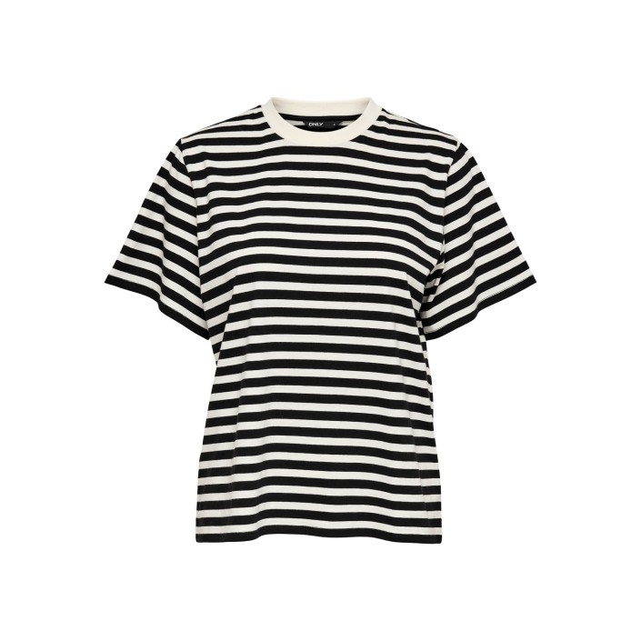 Only ONLLIVINA S/S STRIPE TEE JRS NOOS Cloud Dancer/BLACK STRIPES | Freewear ONLLIVINA S/S STRIPE TEE JRS NOOS - www.freewear.nl - Freewear
