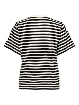 Only ONLLIVINA S/S STRIPE TEE JRS NOOS Cloud Dancer/BLACK STRIPES | Freewear ONLLIVINA S/S STRIPE TEE JRS NOOS - www.freewear.nl - Freewear