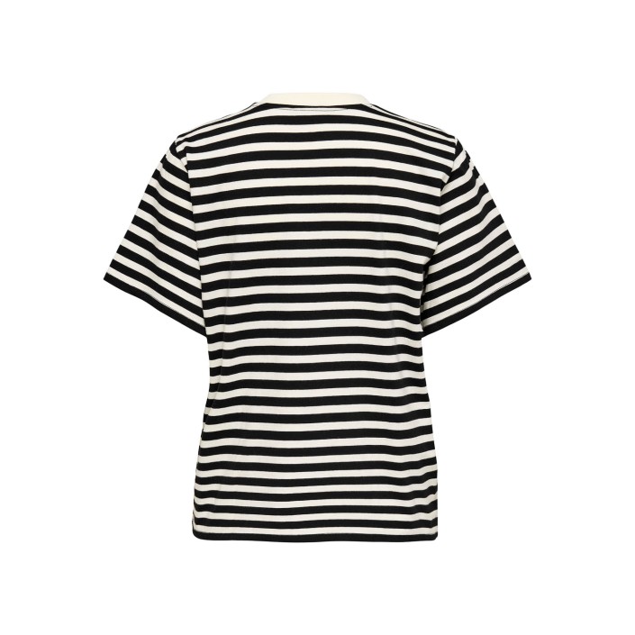 Only ONLLIVINA S/S STRIPE TEE JRS NOOS Cloud Dancer/BLACK STRIPES | Freewear ONLLIVINA S/S STRIPE TEE JRS NOOS - www.freewear.nl - Freewear