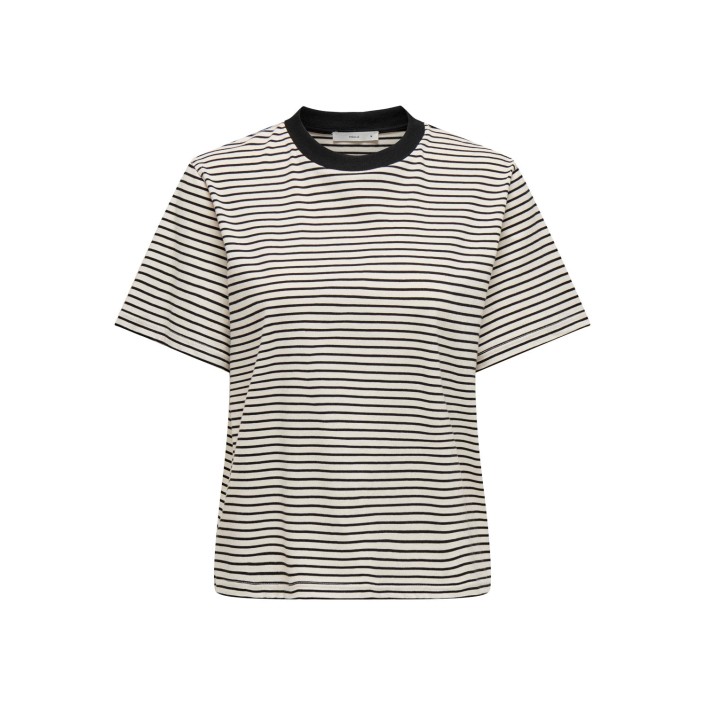 Only ONLLIVINA S/S STRIPE TEE JRS NOOS Cloud Dancer/THIN BLACK STRIPE | Freewear ONLLIVINA S/S STRIPE TEE JRS NOOS - www.freewear.nl - Freewear