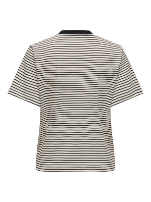 Only ONLLIVINA S/S STRIPE TEE JRS NOOS Cloud Dancer/THIN BLACK STRIPE | Freewear ONLLIVINA S/S STRIPE TEE JRS NOOS - www.freewear.nl - Freewear