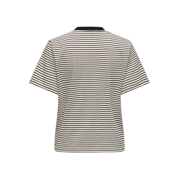 Only ONLLIVINA S/S STRIPE TEE JRS NOOS Cloud Dancer/THIN BLACK STRIPE | Freewear ONLLIVINA S/S STRIPE TEE JRS NOOS - www.freewear.nl - Freewear