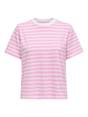Only ONLLIVINA S/S STRIPE TEE JRS NOOS Bonbon/WHITE STRIPES | Freewear
