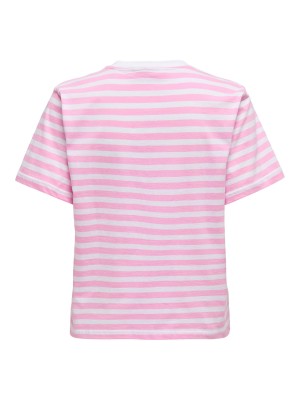 Only ONLLIVINA S/S STRIPE TEE JRS NOOS Bonbon/WHITE STRIPES | Freewear ONLLIVINA S/S STRIPE TEE JRS NOOS - www.freewear.nl - Freewear